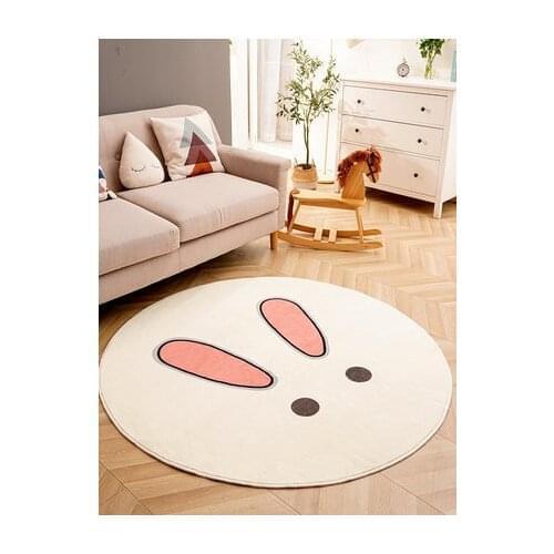 New Lovely Cartoon Round Carpet Rabbit Cat Bedroom Living Rroom Children Non-Slip Floor Mat