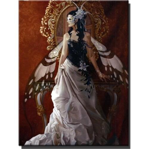 Full Square/Round Drill Diamond Painting Mask Fairy Woman Picture Of Rhinestones Diamond Embroidery Childrens Room Decor GJ546