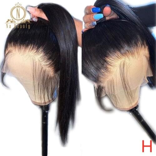 Full Lace Human Hair Wigs Pre Plucked Front Lace 360 Lace Wig Full Lace Human Hair Straight Wigs For Black Women Na Beauty 180