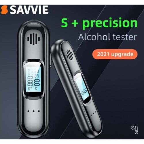 Savvie New Non-Contact Alcohol Breath Tester with Digital Display Screen USB Rechargeable Breathalyzer Analyzer High Accuracy