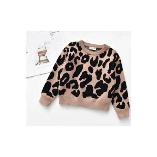 Toddler boys girls Sweatshirts Leopard Print Tops Infant Kids Sweater Long Sleeve Warm Pullover Warm Sweater Toddler Clothes