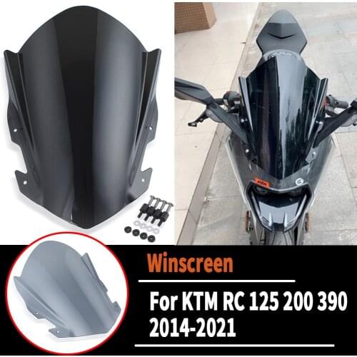 Windscreen Windshield Visor Parabrisa with Bracket For 2014-2020 KTM RC125 RC200 RC390 2019 2018 Motorcycle Accessories