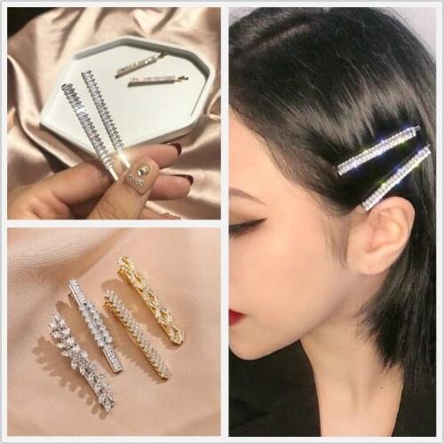 1 Pieces High Quality Shiny Rhinestone Hairpins Cubic Zirconia Hairclips for Women Wedding Jewelry Korean Hair Accessories