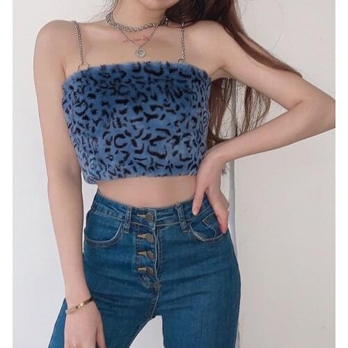 Za Leopard Print Chain Cami Sexy Bodycon Casual Fashion Short Vests 2021 Summer Sleeveless Backless Zipper Elegant Women Vest