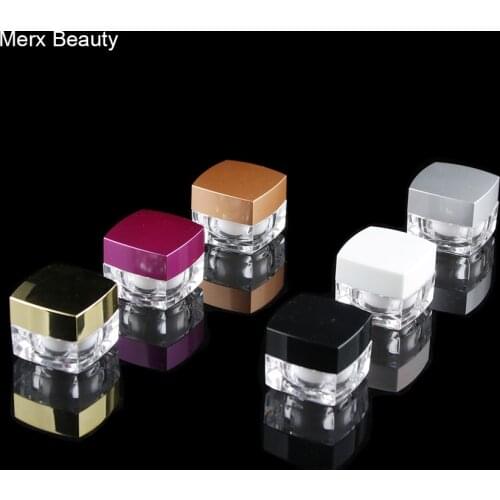 100PCS/Lot 5g Cosmetics Cream Container Plastic Square Makeup Bottle Eye Serum Jar Bottle Container Clear Lip Gloss Tubes
