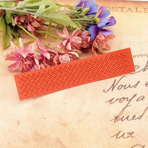 15x3cm Tartan ribbons Embossing folders Plastic For Scrapbooking DIY Template Fondant Cake Photo Album Card Making