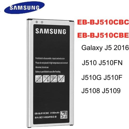 SAMSUNG Orginal EB-BJ510CBC EB-BJ510CBE 3100mAh battery For Samsung Galaxy J5 2016 Edition J5 2016 J510 J510FN J510F j5108 j5109