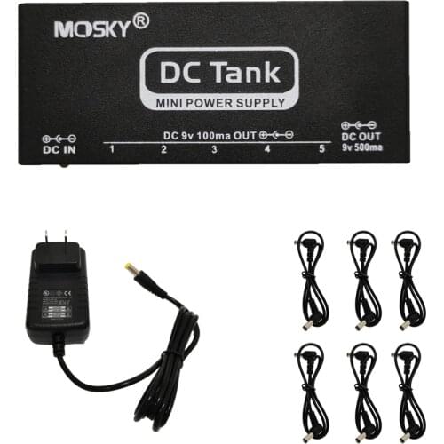 Mosky DC Tank 9V Guitar Pedal Power Supply 6 Isolated Output for 6 Effect Pedals Mini Guitar Accessories