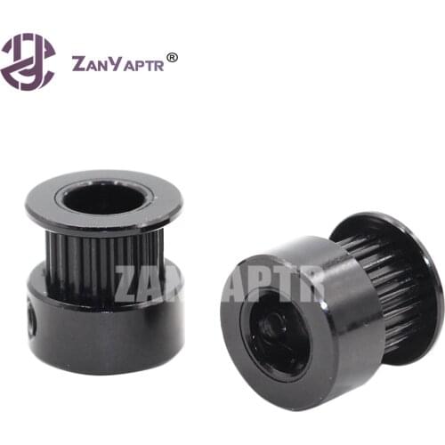 3D printer parts GT2 Pulley Aluminum 20tooth Bore 5mm 8mm teeth Timing Gear For 2GT belt Width 6mm Black