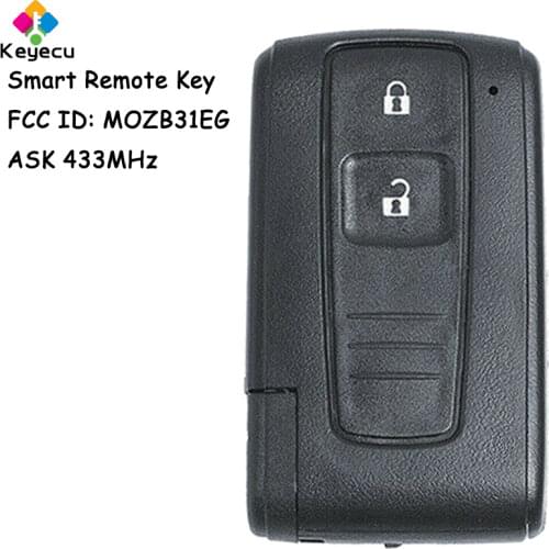 KEYECU Smart Remote Car Key With 2 Buttons ASK 433MHz - FOB for Toyota Prius 2004 2005 2006 2007 2008 2009, M0ZB31EG / MOZB31EG