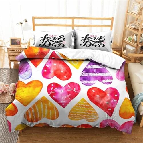 A Bedding Set 3D Printed Duvet Cover Bed Set Valentines Day Home Textiles for Adults Bedclothes with Pillowcase #QRJ05