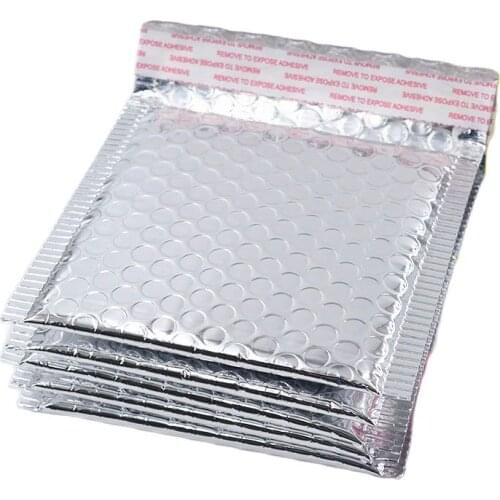20pcs Silver Envelope foil Bubble Mail Bag Bubble Postage Shipping Bags for packaging silver padded bubble postage bag