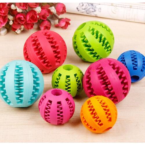 Colorful Dog Toys Rubber Ball Cause Snack Holder Pet Dog Puppy Training Dental