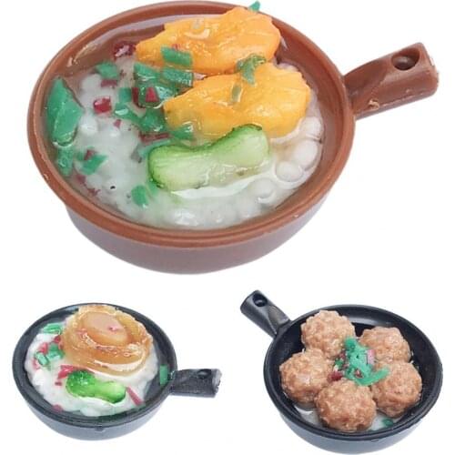 1/12 Dollhouse Simulation Claypot Rice Model Kitchen Pretend Play Doll Food Toy