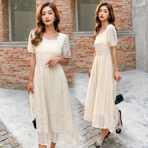 Summer Korean Fashion Chiffon Maternity Nursing Long Party Dress Elegant A Line Slim Feeding Clothes for Pregnant Women