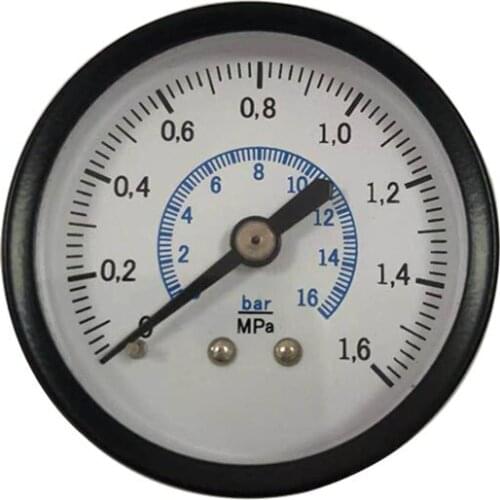 16Bar Axial Installation Pressure Gauge Industrial Auto Maintenance Pessure Detection Pneumatic Processing Component Accessories