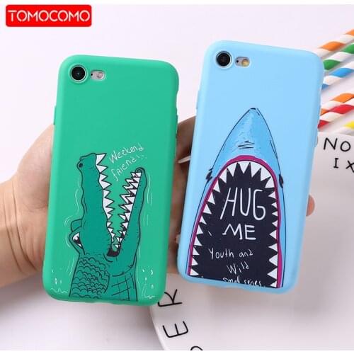 Funny Crocodile Shark Cartoon Soft TPU Silicone Matte Case Fundas Coque Cover For iPhone 11 6 6S 12 8 8Plus X XS Max 7 7Plus
