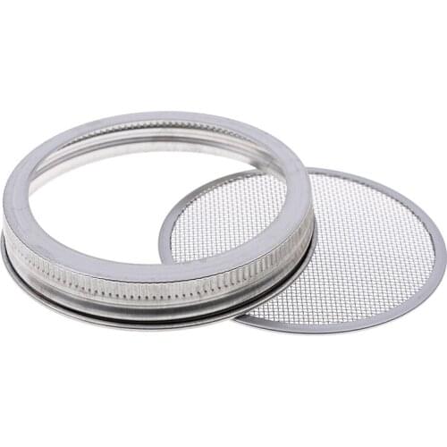 1Set Seed Sprouter Germination Cover Kit Stainless Steel Germinator Sprouting Mason Jars with Stainless Steel Strainer Lids