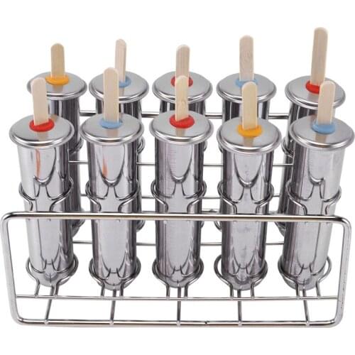 Stainless Steel Popsicle Molds Ice Cream Sticks Brush for Home DIY Fruit Innovative Ice Tube Molds