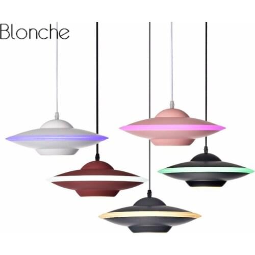 Nordic Modern UFO Pendant Lights Loft Industrial Luminaire Led Hanging Lamp Dining Room Kitchen Lighting Fixtures Home Art Decor