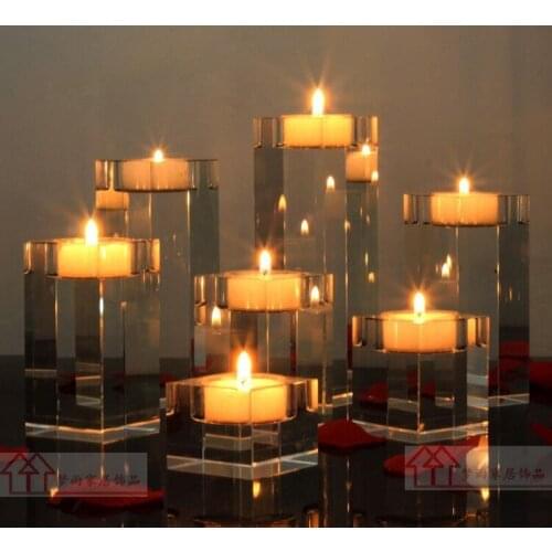 New Home Decorations Candlestick K9 Crystal Scented Candle Holders Table Centerpieces Bar Coffee Shop Decor Votive Holder