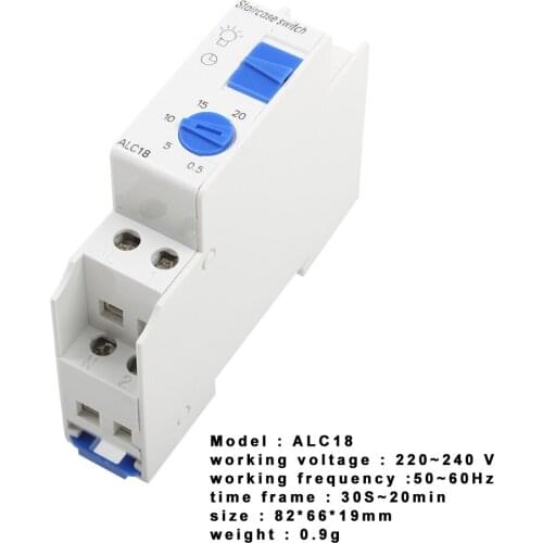 Din rail Staircase Lighting Timer Switch timer relay 220VAC 16A used for corridor lighting ALC18