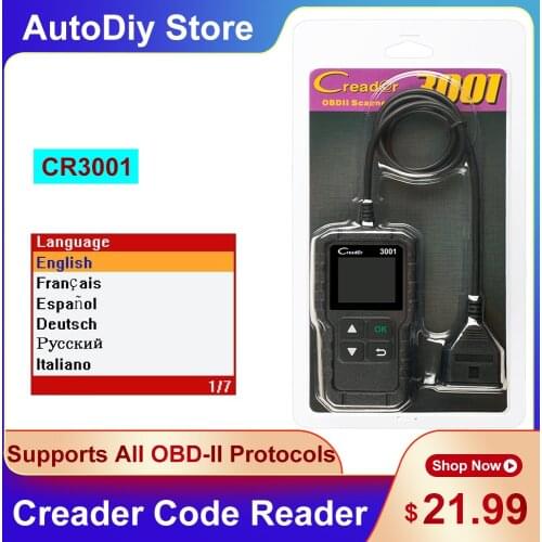 CR3001 Creader X431 OBD2 Scanner For Cars Full Function Code Reader Car Diagnostic Tool Support All obdⅡ Protocols Multi-Lingual