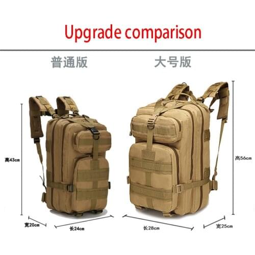 Outdoor Military Tactical Camouflage Backpack Wear-resistant Waterproof 3P Combat Rucksack Climbing Hiking Traveling Molle Bag