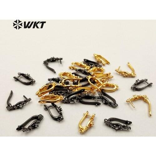 JF260 WKT Charming Earring Finding With High Quality Gold And Gun Black Color Electroplated Clip Earring Top For Earring Making