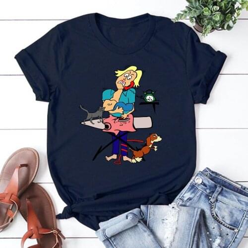 Housewife T Shirt Women Summer Casual Tshirts Tees Harajuku Korean Style Graphic Tops 2021 Kawaii Female T-shirt TX8177