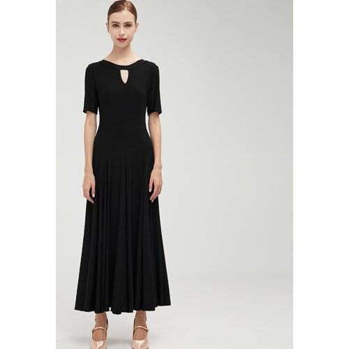 Female Ballroom Dance Dress Half Sleeve Long Swing Skirt Professional Competition Modern Waltz Cha Cha Dress