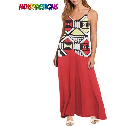 NOISYDESIGNS Ankara Prints Womens Dress Sling Strap Dresses Sexy Summer Dress Ropa Mujer Sukienki Letnie Robe Femme Vestidos