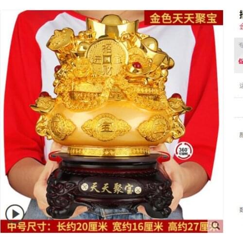 Fortune gold ingots piggy bank gold corkpot craft large living room decorations gift opening sculpture home decoration