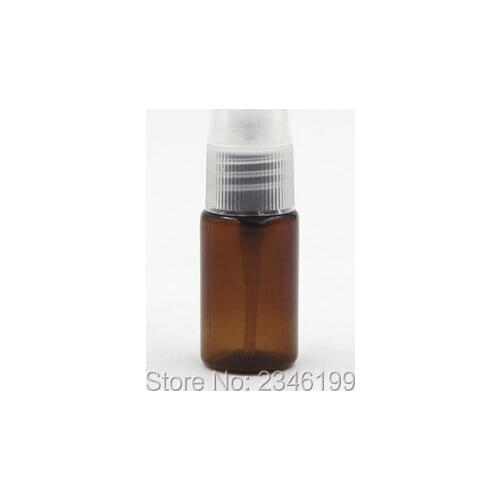 10ML Empty Brown Spray Bottle, Cosmetic Packing Bottle,Empty Small PET Plastic Atomizer Container, Brown Bottle 100pcs/Lot