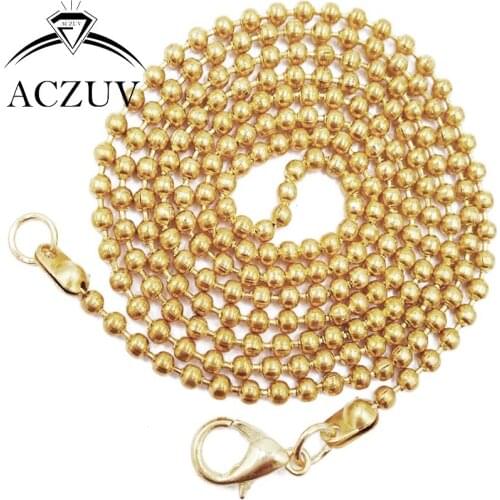 100pcs KC Gold 2.4mm Bead Chains 40cm to 80cm Metal Ball Chain Necklace with 12mm Lobster Clasp BBC013