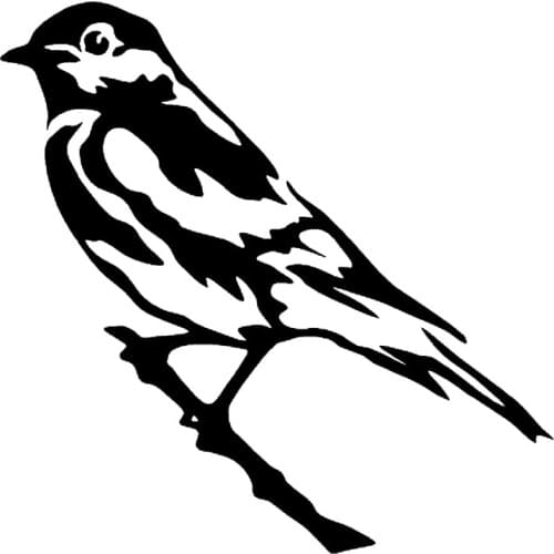 15cm*15cm Bird On Branch Fashion Animal Stickers Decals Vinyl Black/Silver S3-5446