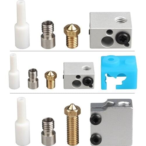 2 IN 1 V2 Hotend Module Volcano Heating Block with Silicone sock Throat NV6 Nozzle Kit 0.2-1.0/1.75mm fit for LERDG hotend