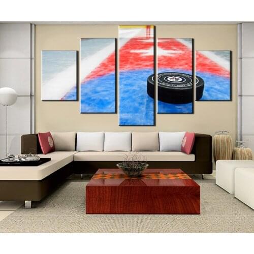 5 Piece HD Print Painting Ice Hockey Sport Cuadros Landscape Canvas Wall Art Home Decor For Living Room Unique Gift Wall Picture