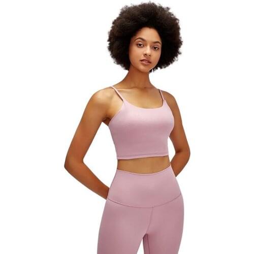 Push Up Padded Gym Fitness Bras Crop Tops Women Plain Soft Nylon Yoga Workout Sports Bras with Removable Pads