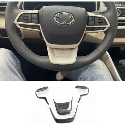 For Toyota Highlander 2021 2022 Car Styling Stick Cover ABS Chrome Steering Wheel Inner Kit Switch Trim direction Frame Panel