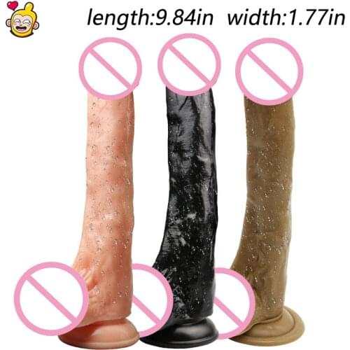 DopaMonkey 9.84inX1,77in big Realistic Dildo Erotic with Suction Cup Sex Toys for Woman Super Thick Huge Dildo woman sex penis