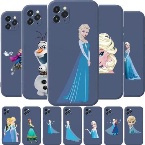 Movie Frozen Anime Phone Case cover For iphone 12 Pro Max 11 8 7 6 S XR PLUS X XS SE 2020 mini cell shell Sapphire blue