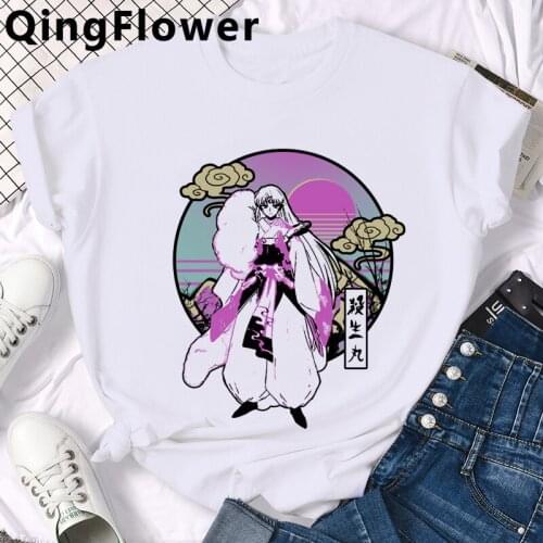 Feudal Demon Inuyasha T-Shirts Men Sesshoumaru Higurashi Kagome Anime T Shirt CartoonShort Sleeve T-Shirts Hip Hop Top Tees Male