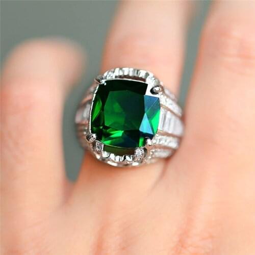 New Style Classic Temperament Luxury Green Zircon Prom Ring Fashion Ladies Wedding Engagement Ring, Valentines Day Gift Jewelry