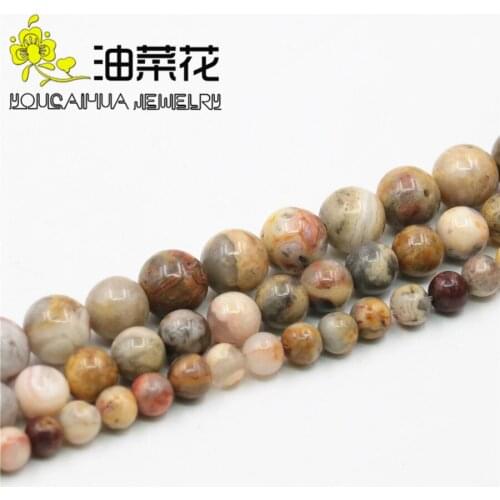 Round 6 8 10MM Brown Bamboo Leaf Onyx Necklace Natural Stone Beads Necklace DIY Fashion Jewelry Making Design Mothers Day Gifts