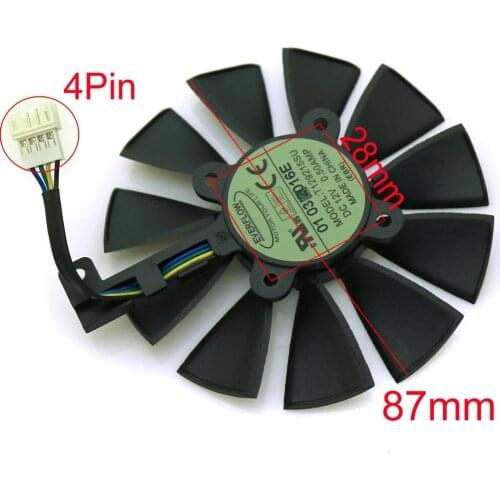 T129215SU 12V 0.5A 87mm For ASUS Strix GTX980TI R9 390X 390 GTX1080 Graphics Card Cooler Cooling Fan