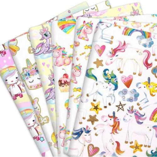 Unicorn Cartoon 100% Pure Cotton Or Polyester Cotton Material Patchwork Sewing Quilting Fabrics Quilt Needlework DIY Cloth