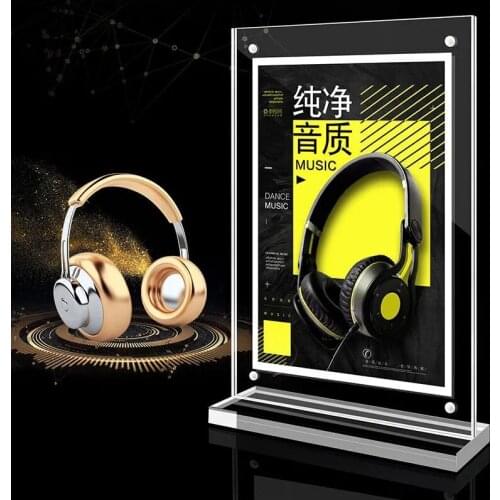 A5 Magnetic Acrylic Place Card Sign Holders Display Stand Racks for Restaurant Hotel Menu Sign Holder Price Listing Holder Frame