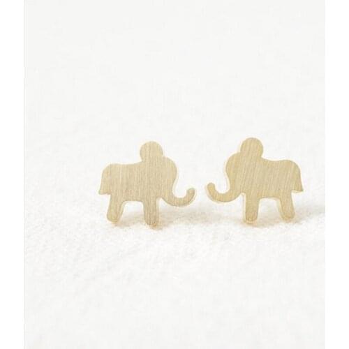 Lovely Elephant Stud Earring Silver Gold Color Women Jewelry for Cute One Wholesale Free Shipping