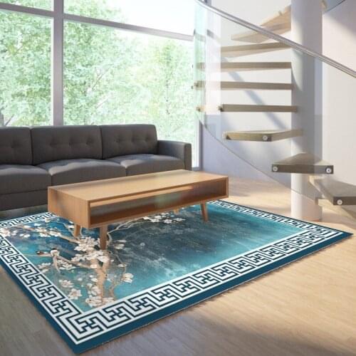 Reese Velvet Lint Free Soft Carpets Living Room Traditional Chinese Style Flowers And Birds Area Rugs Bedroom Anti Slip Washable